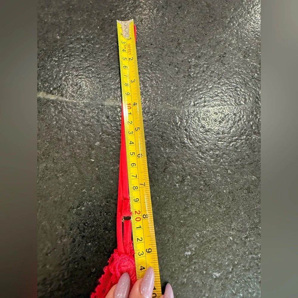 Vintage Shirley Red Floral Lace Floor Length Nightgown - Picture 9 of 15